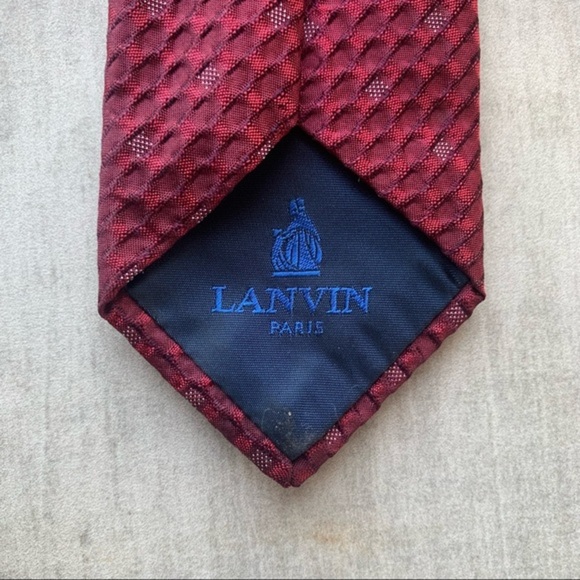 Lanvin Skinny Silk Textured Tie - Picture 3 of 5